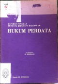 TAFSIRAN SINGKAT TENTANG BEBERAPA BAB DALAM HUKUM PERDATA TAHUN 1977