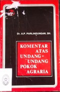 KOMENTAR ATAS UNDANG-UNDANG POKOK AGRARIA TAHUN 1980