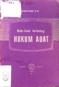 BAB-BAB TENTANG HUKUM ADAT TAHUN 1977